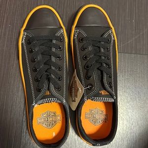 BRAND NEW! NEVER WORN! Harley Davidson “Chuck Taylor style” shoes! Women size 8